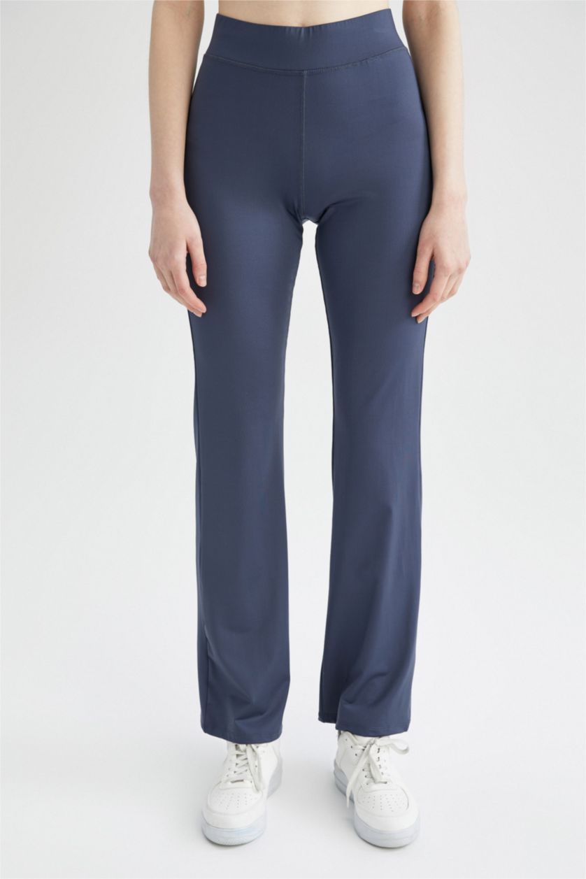 FEMME Marin Pantalon Large Taille Haute En Lycra