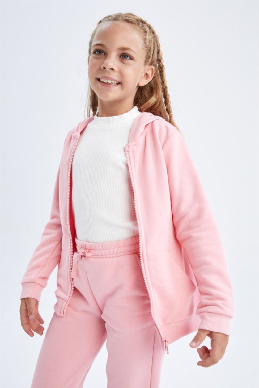 FILLES Rose Tissu Sweat Épais