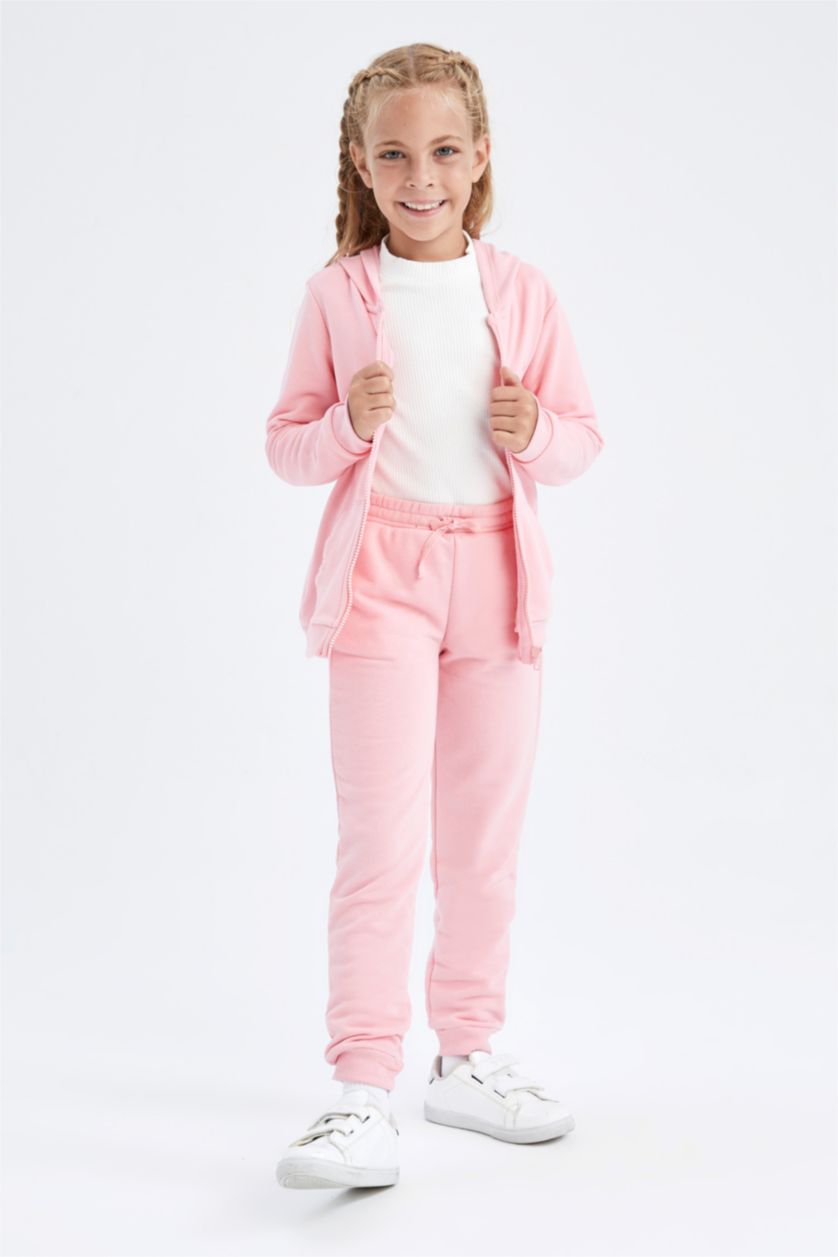 FILLES Rose Tissu Sweat Épais