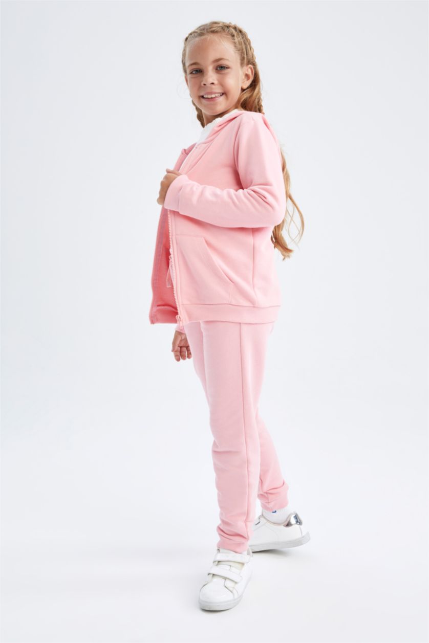 FILLES Rose Tissu Sweat Épais