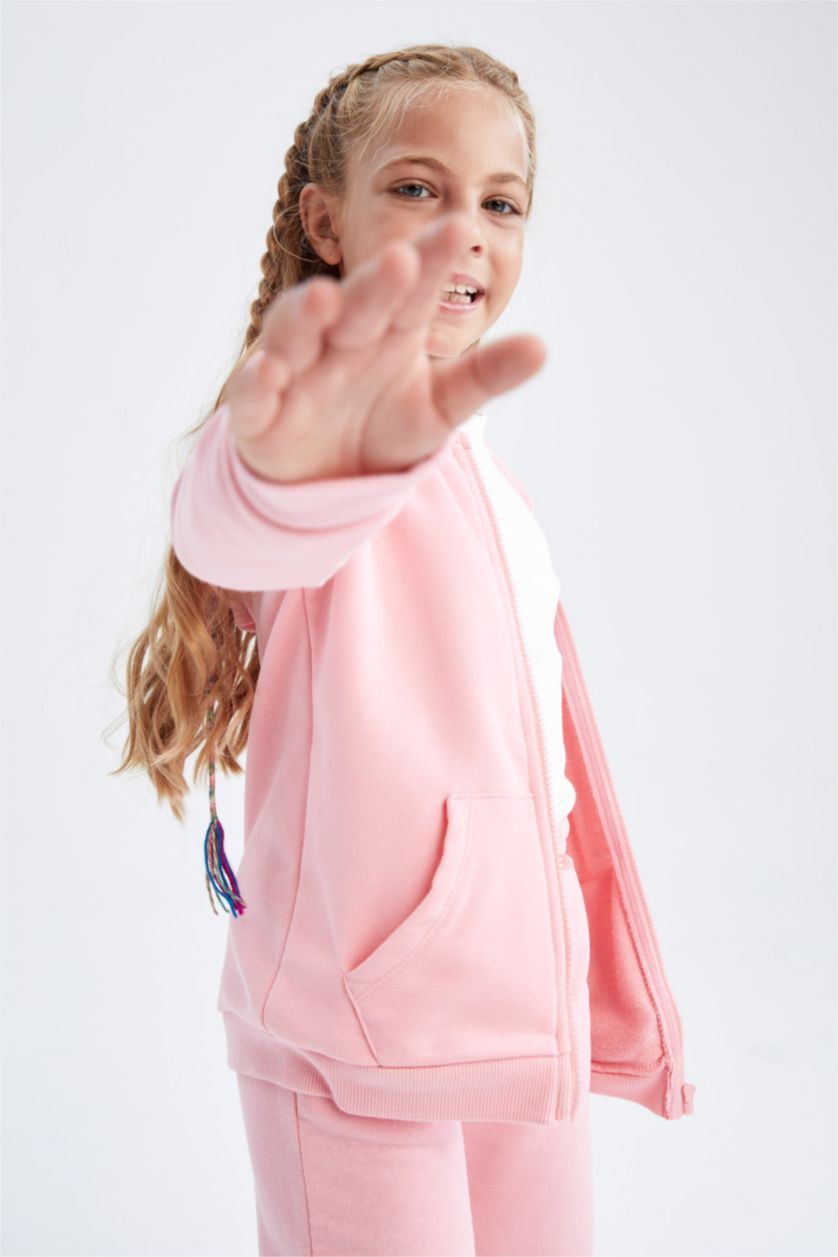 FILLES Rose Tissu Sweat Épais