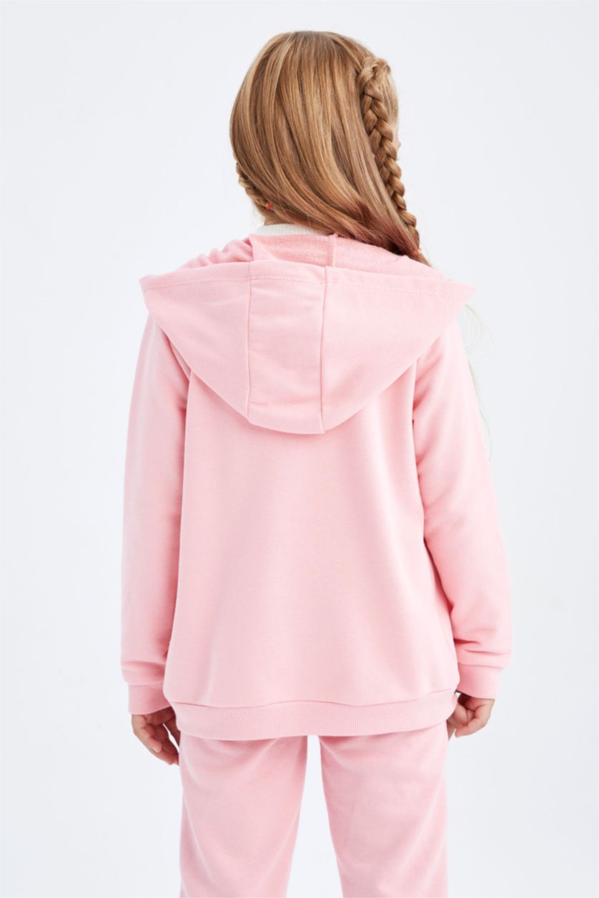 FILLES Rose Tissu Sweat Épais