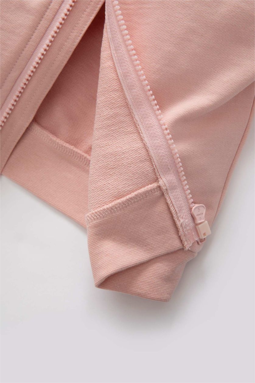 BABY GIRL Salmon Regular Fit Hooded Cardigan