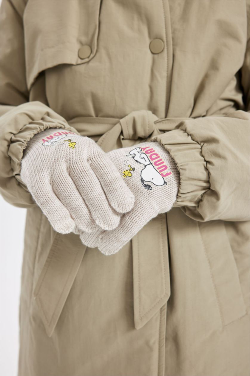 GIRLS & TEENS Ekru Girl Snoopy Licensed Gloves
