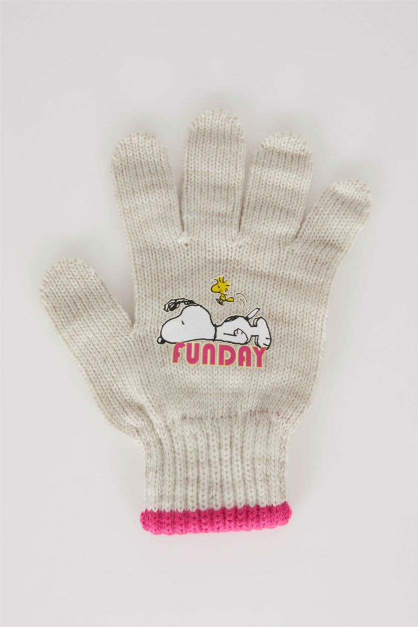 GIRLS & TEENS Ekru Girl Snoopy Licensed Gloves