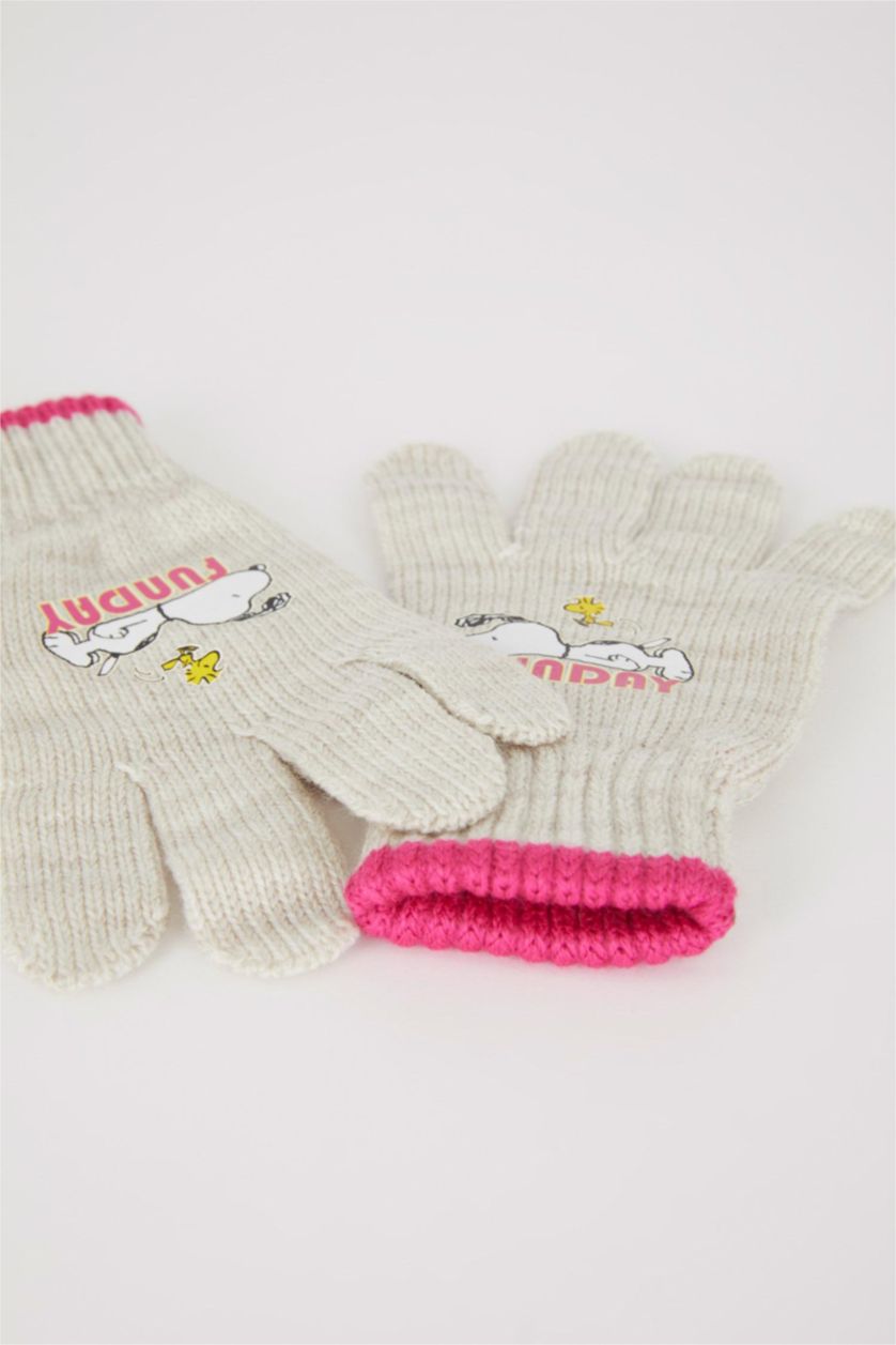 GIRLS & TEENS Ekru Girl Snoopy Licensed Gloves