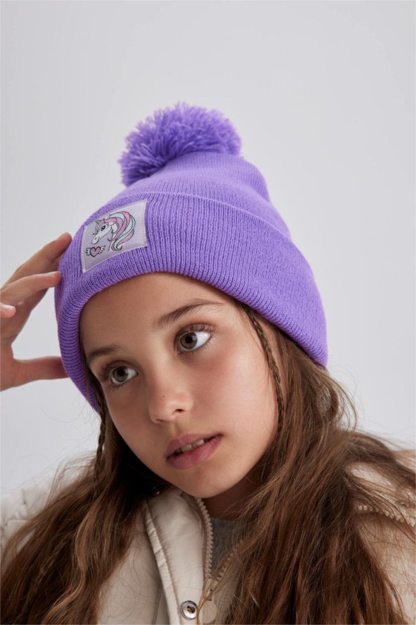 FILLES Violet Bonnet en tricot pour Fille