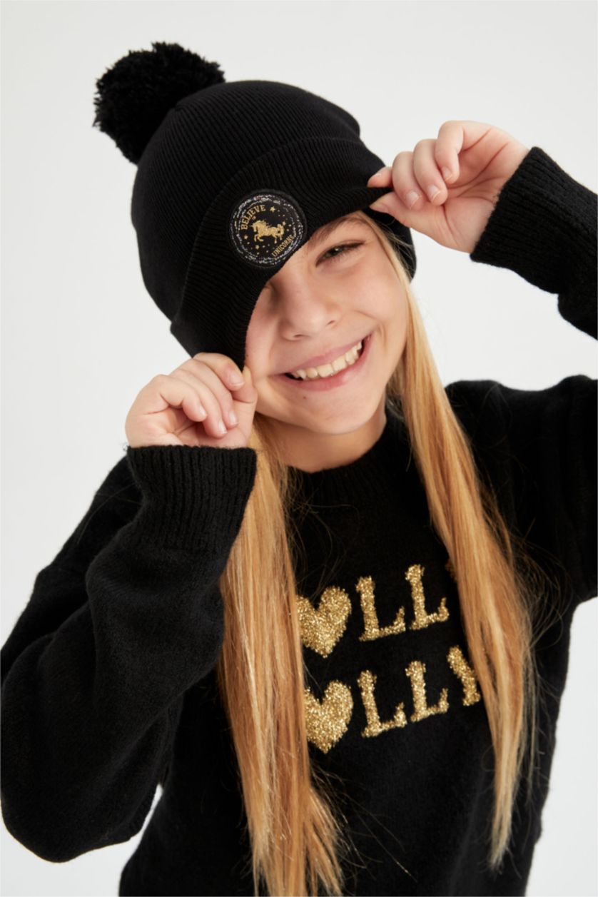 FILLES Noir Bonnet Pour Fille