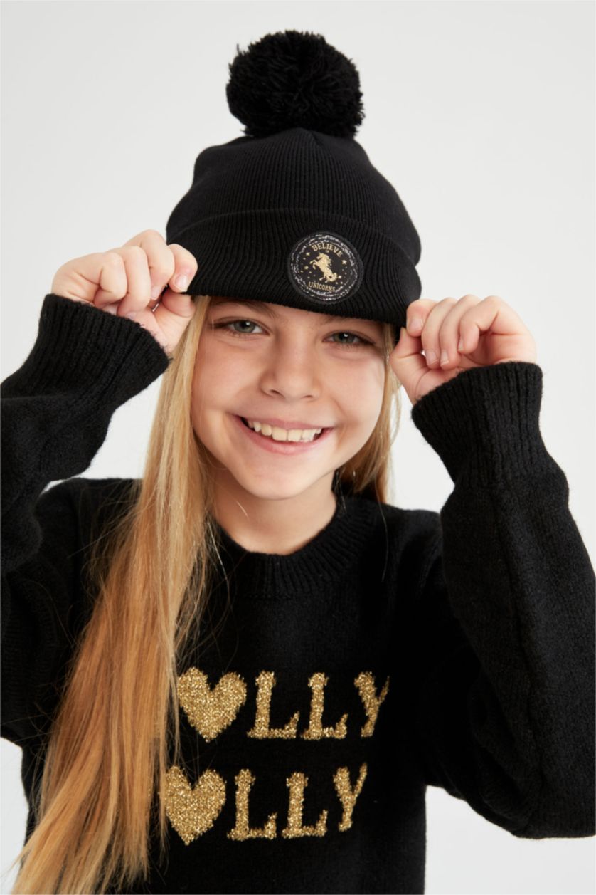 FILLES Noir Bonnet Pour Fille