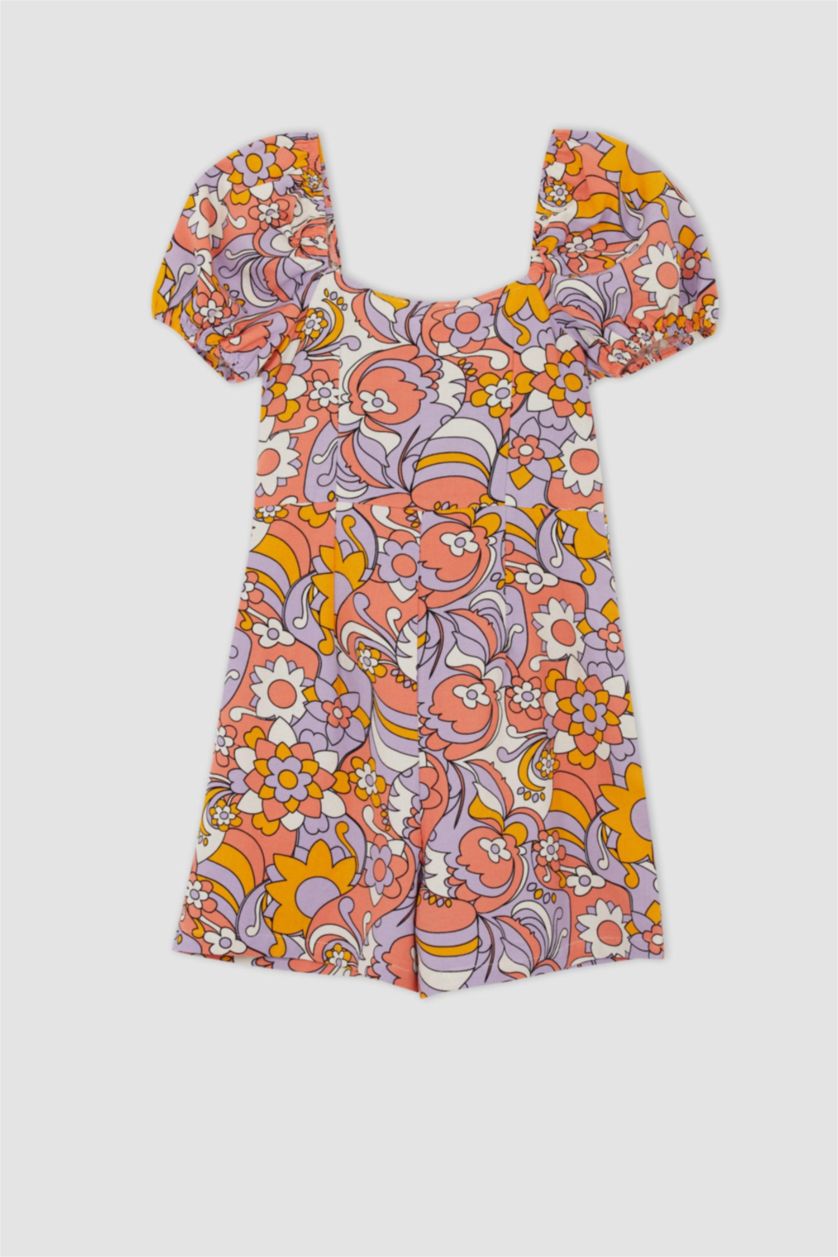 Woman Orange Linen Blended Jumpsuit