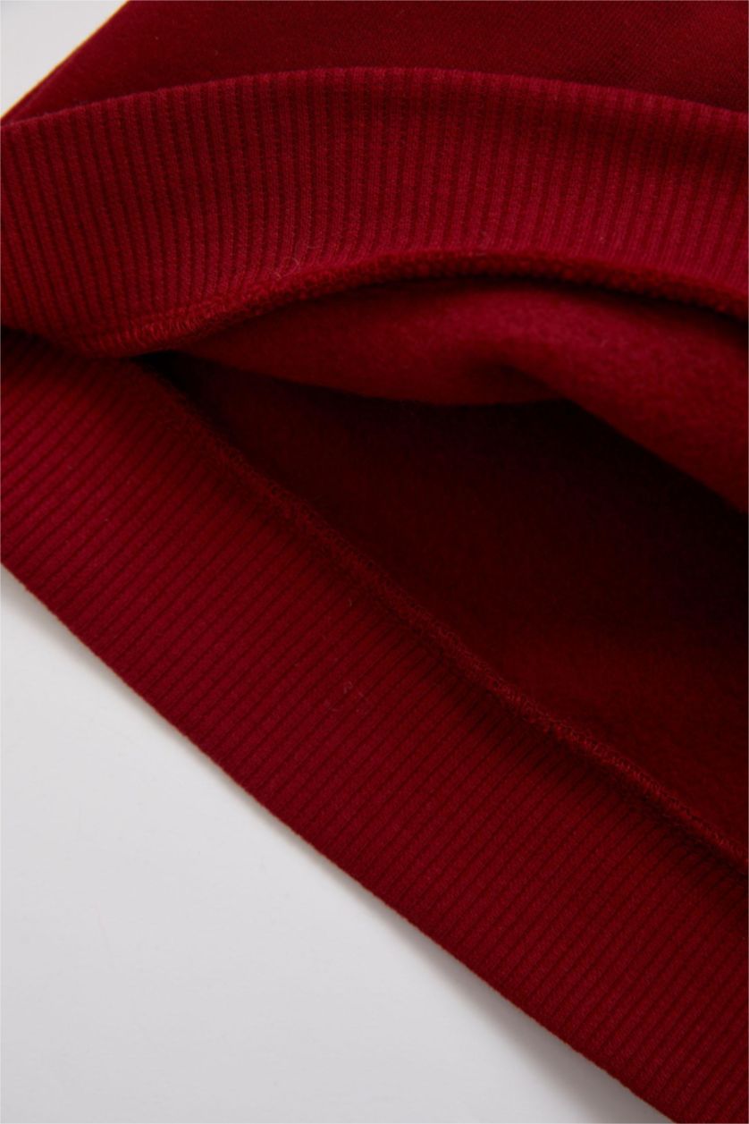 BÉBÉ FILLE Bordeaux Sweat- Shirt Tissu Sweat Épais Coupe Régulière Col Ras Du Cou