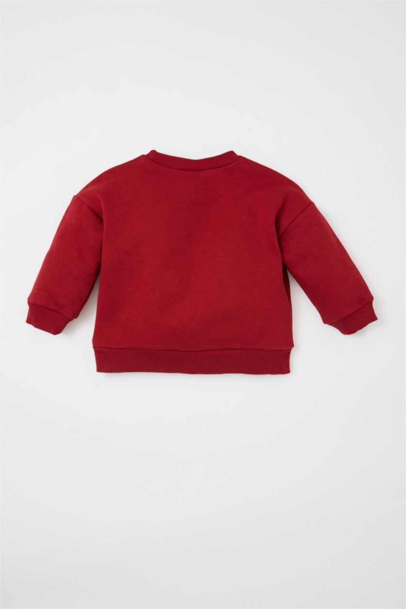 BÉBÉ FILLE Bordeaux Sweat- Shirt Tissu Sweat Épais Coupe Régulière Col Ras Du Cou