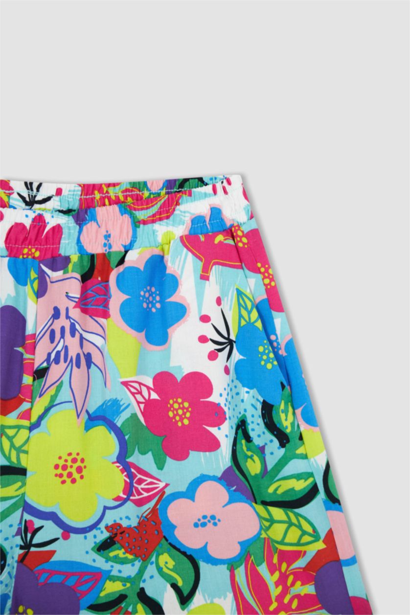 FEMME Turquoise Short en viscose avec poche à motifs coupe décontractée