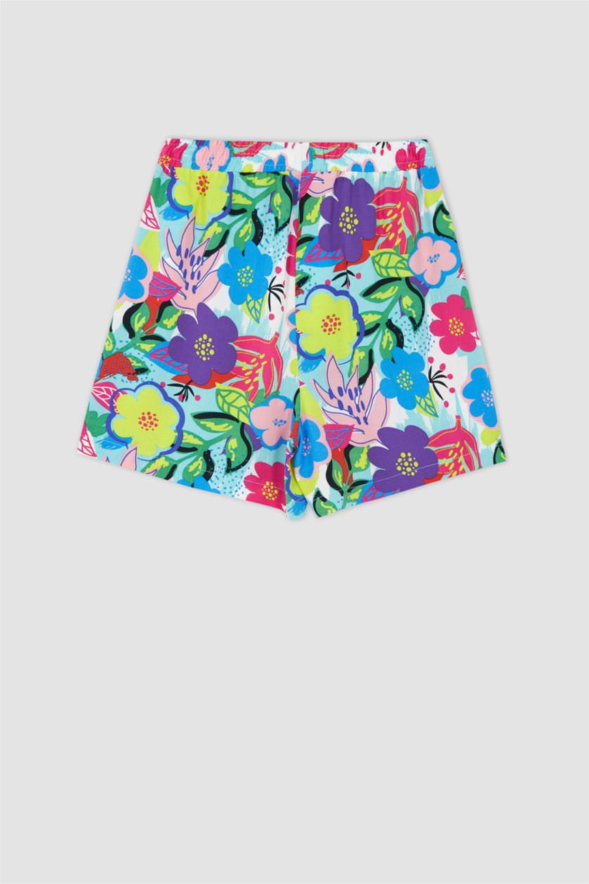 FEMME Turquoise Short en viscose avec poche à motifs coupe décontractée