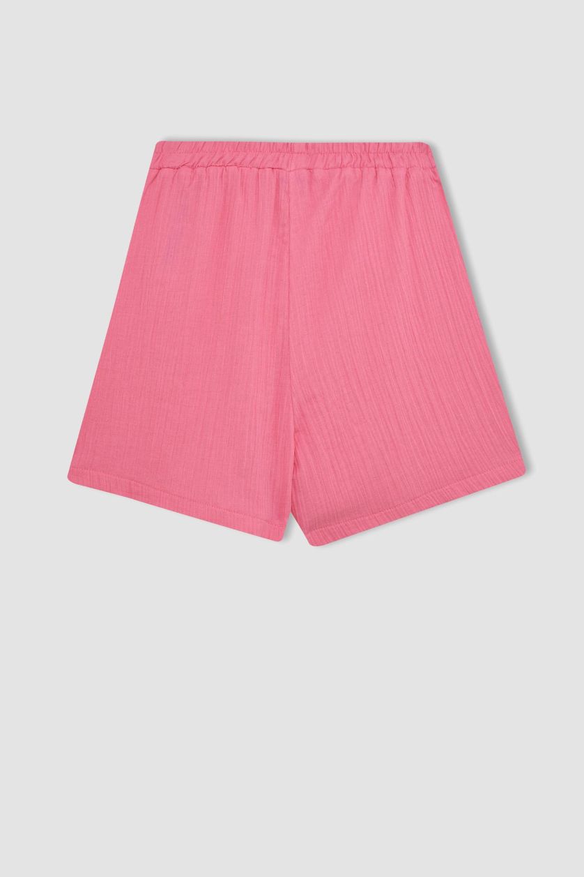 نساء زهري شورت قصير قصة عادية بجيب وخصر عادي