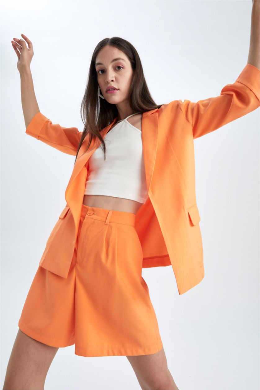 WOMAN Light Orange Normal Waist Shorts