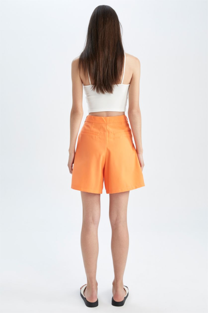 WOMAN Light Orange Normal Waist Shorts