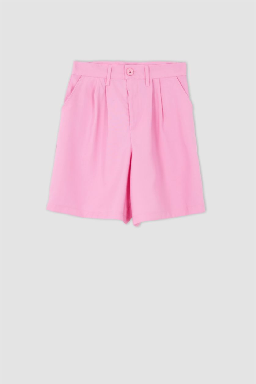 Женщины Розовый Бермуды с эластичным поясом