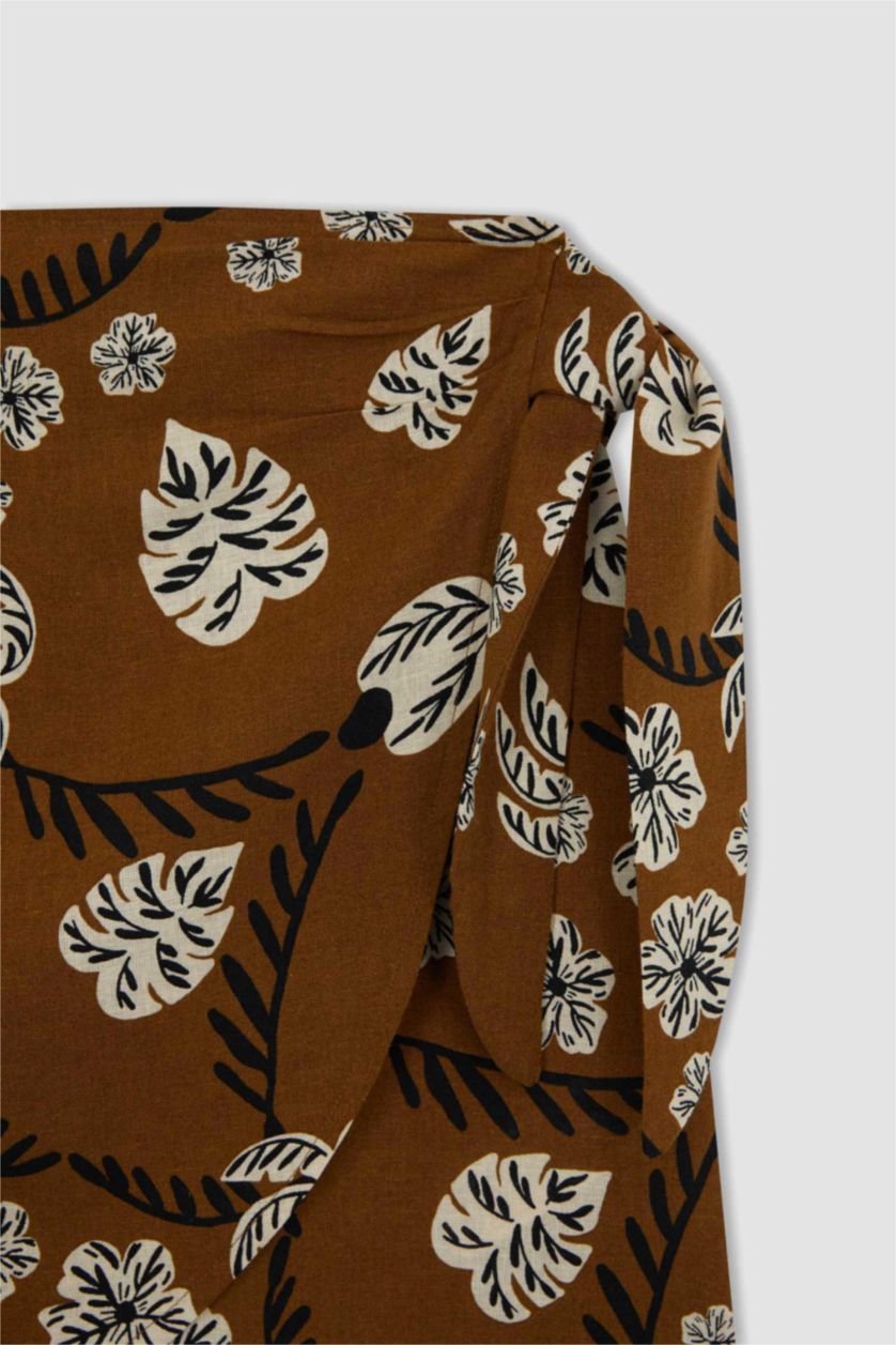 FEMME Marron Jupe Lin