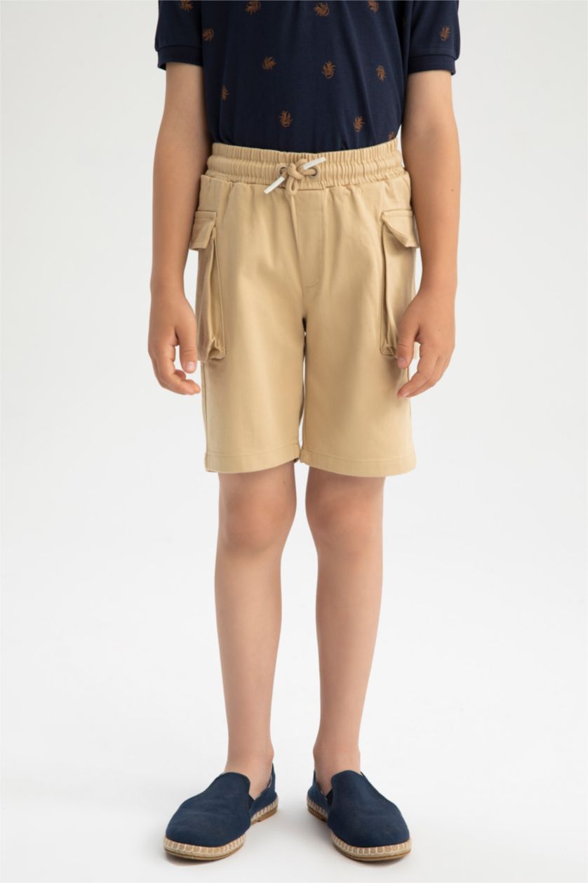 Boys & Teens Beige Boy Regular Fit Shorts
