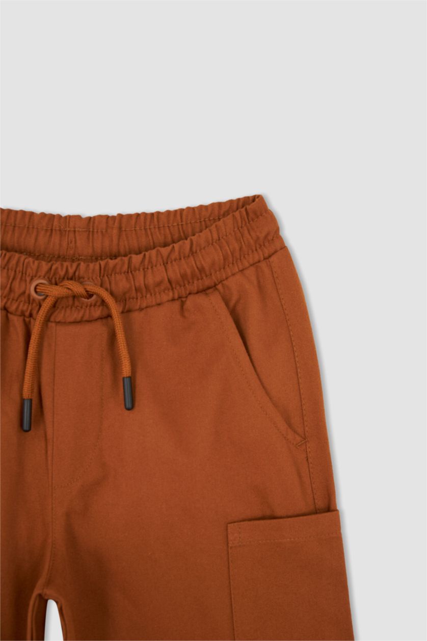 BOYS & TEENS Dark Camel Boy Regular Fit Gabardine Shorts