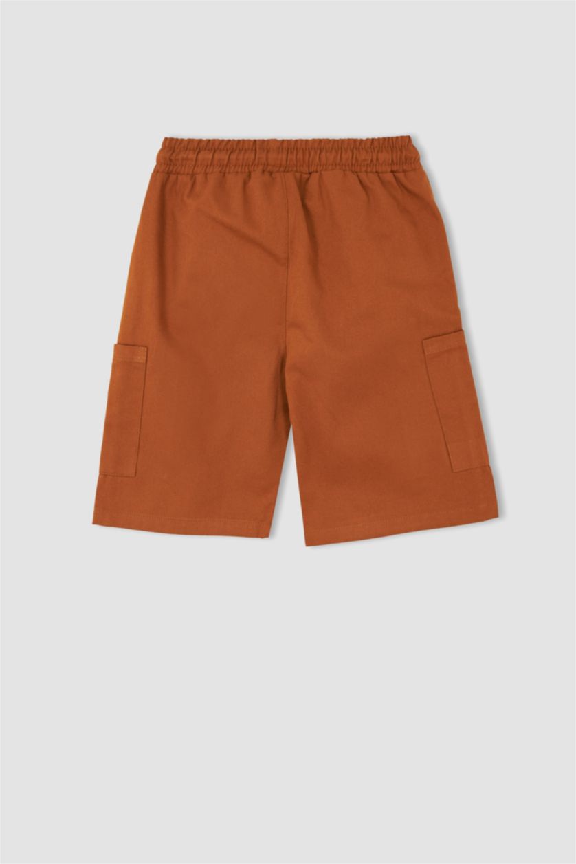 BOYS & TEENS Dark Camel Boy Regular Fit Gabardine Shorts