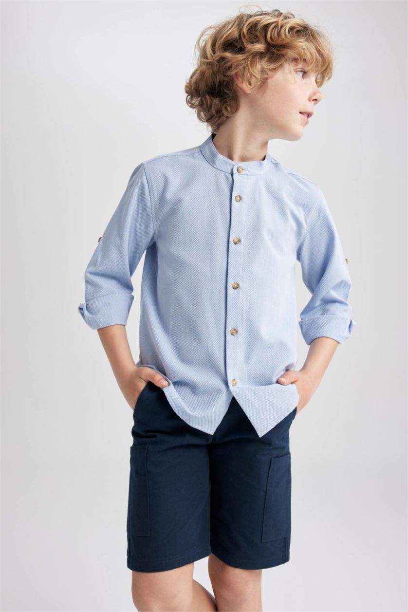 BOYS & TEENS NAVY Boy Regular Fit Gabardine Shorts