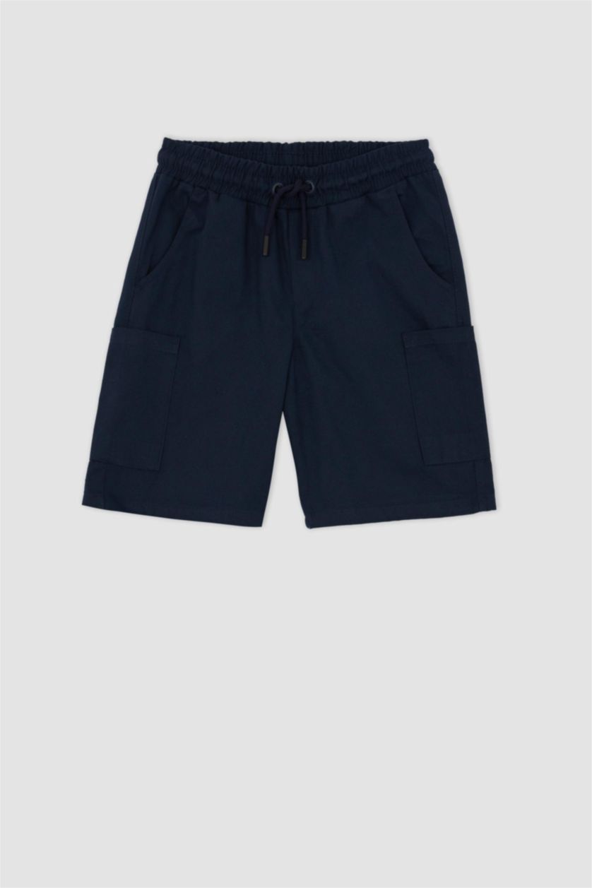 BOYS & TEENS NAVY Boy Regular Fit Gabardine Shorts