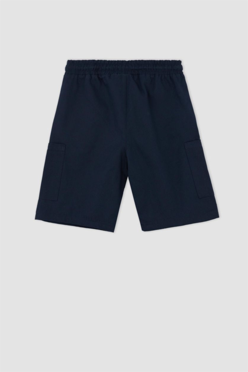 BOYS & TEENS NAVY Boy Regular Fit Gabardine Shorts
