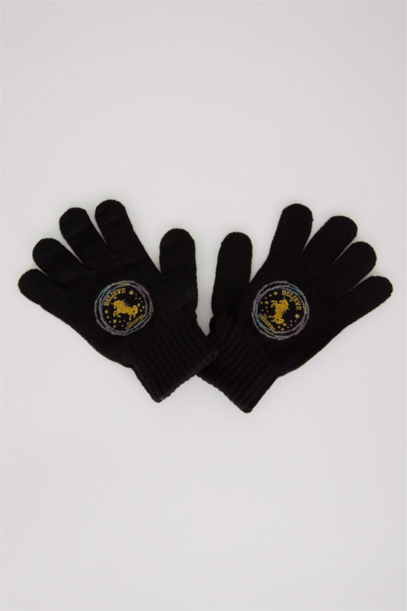 FILLES Noir Gants Fille À Motifs