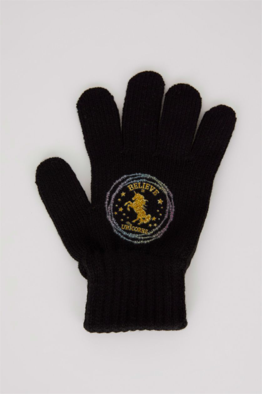 FILLES Noir Gants Fille À Motifs