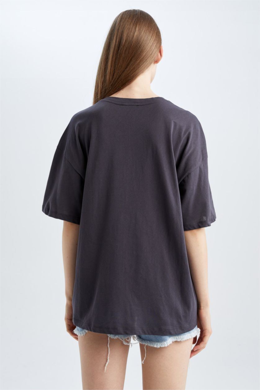 WOMAN Anthracite Oversize Fit Short Sleeve T-Shirt