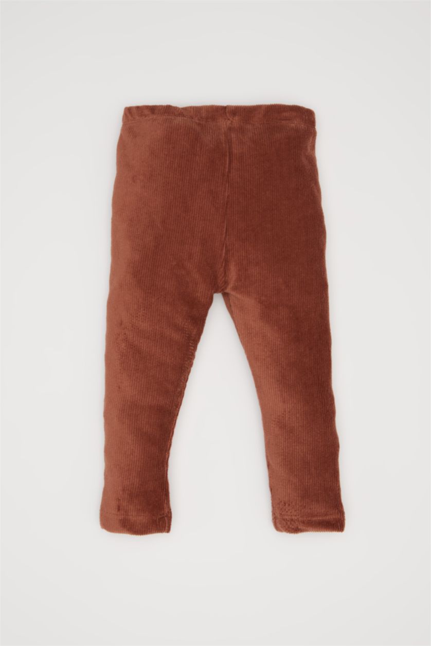 BÉBÉ FILLE Marron Clair Leggings Velours Côtelé