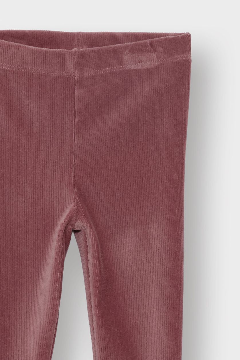 Kız Bebek Gülkurusu Düz Paça Fitilli Kadife Tayt Kız Bebek