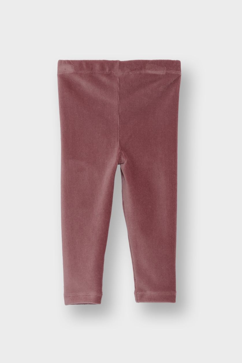 Kız Bebek Gülkurusu Düz Paça Fitilli Kadife Tayt Kız Bebek