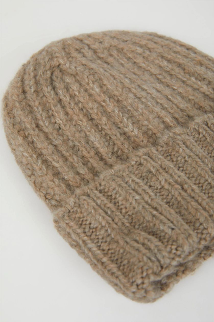 Kadın Bej Kadın Triko Bere