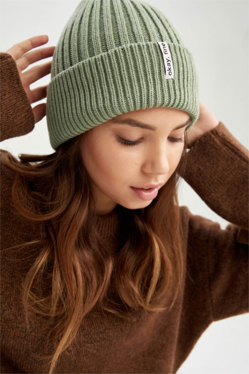 FEMME Vert Bonnet d'hiver