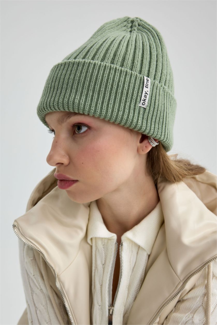 FEMME Vert Bonnet d'hiver