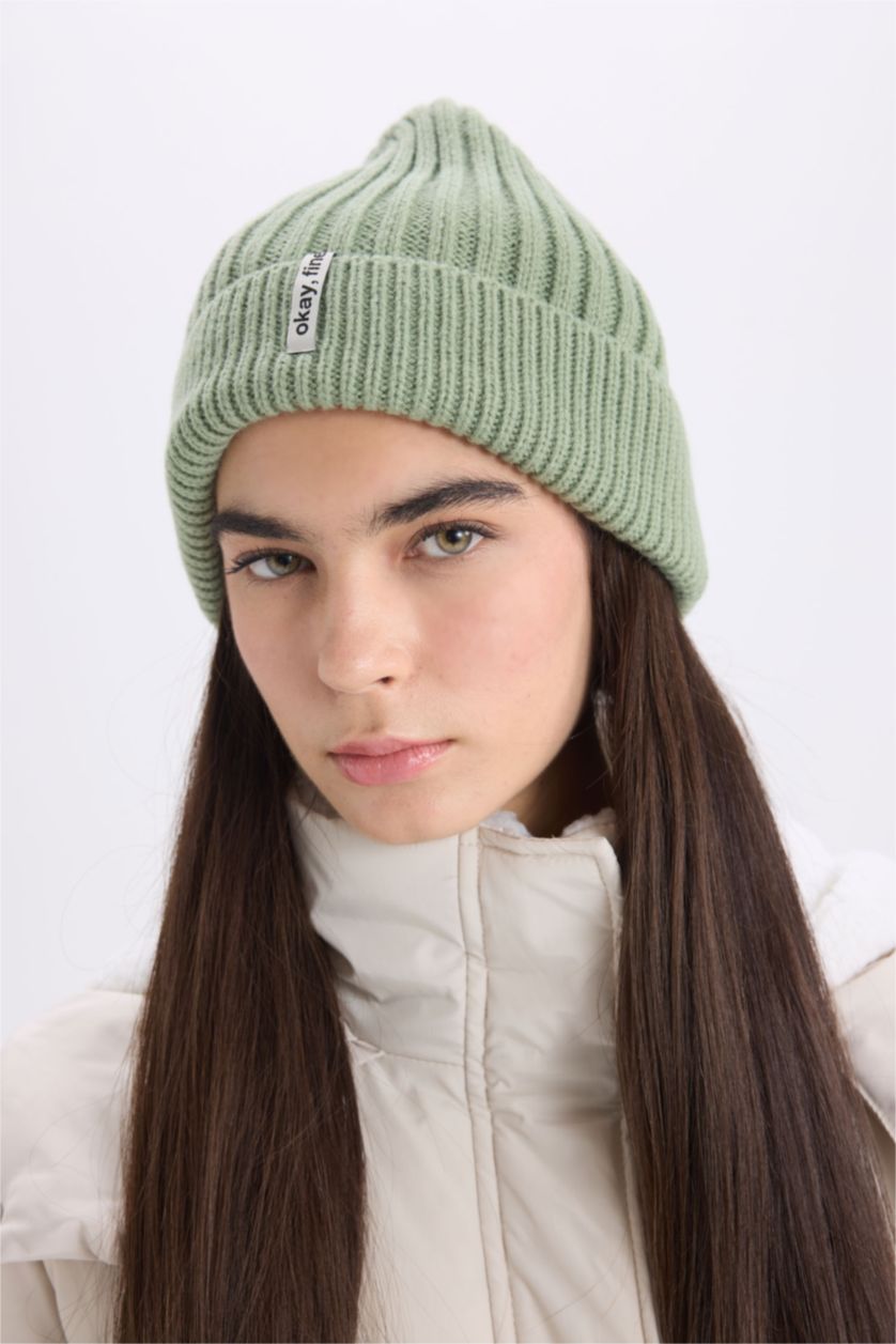 FEMME Vert Bonnet d'hiver