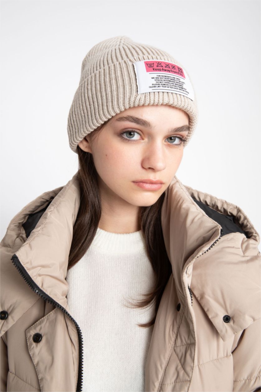 FEMME Beige Bonnet d'hiver Femme