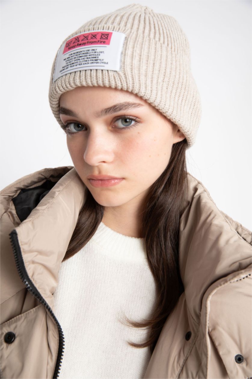 FEMME Beige Bonnet d'hiver Femme