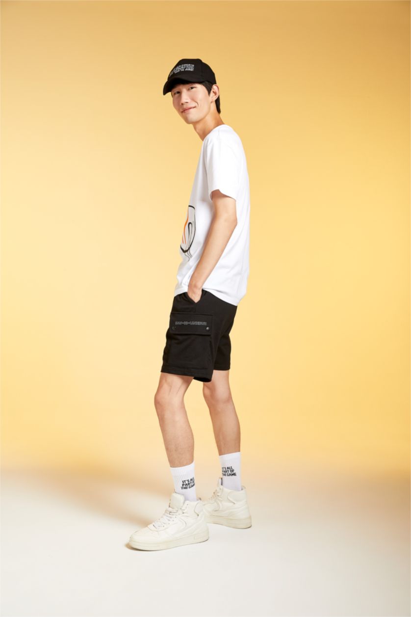 رجال أسود شورت كابري سليم فيت بساق ضيق