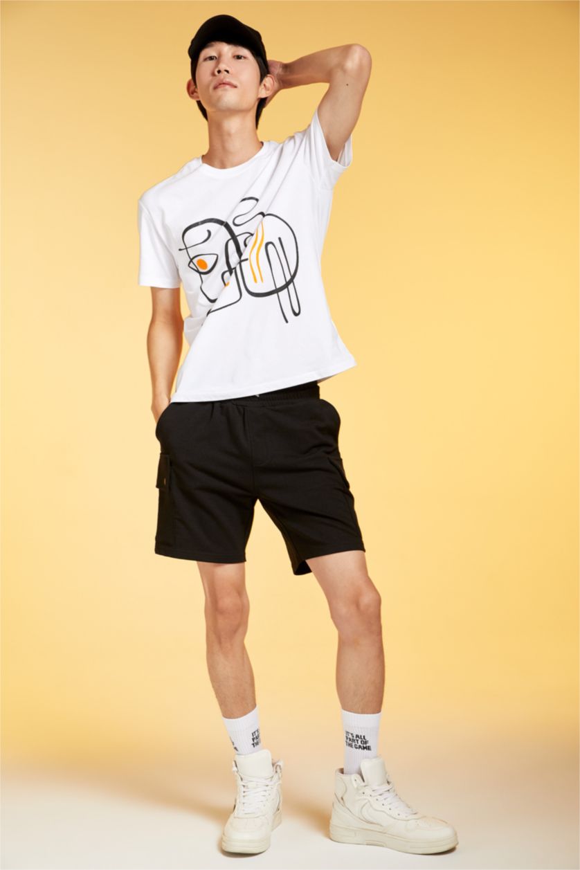 رجال أسود شورت كابري سليم فيت بساق ضيق