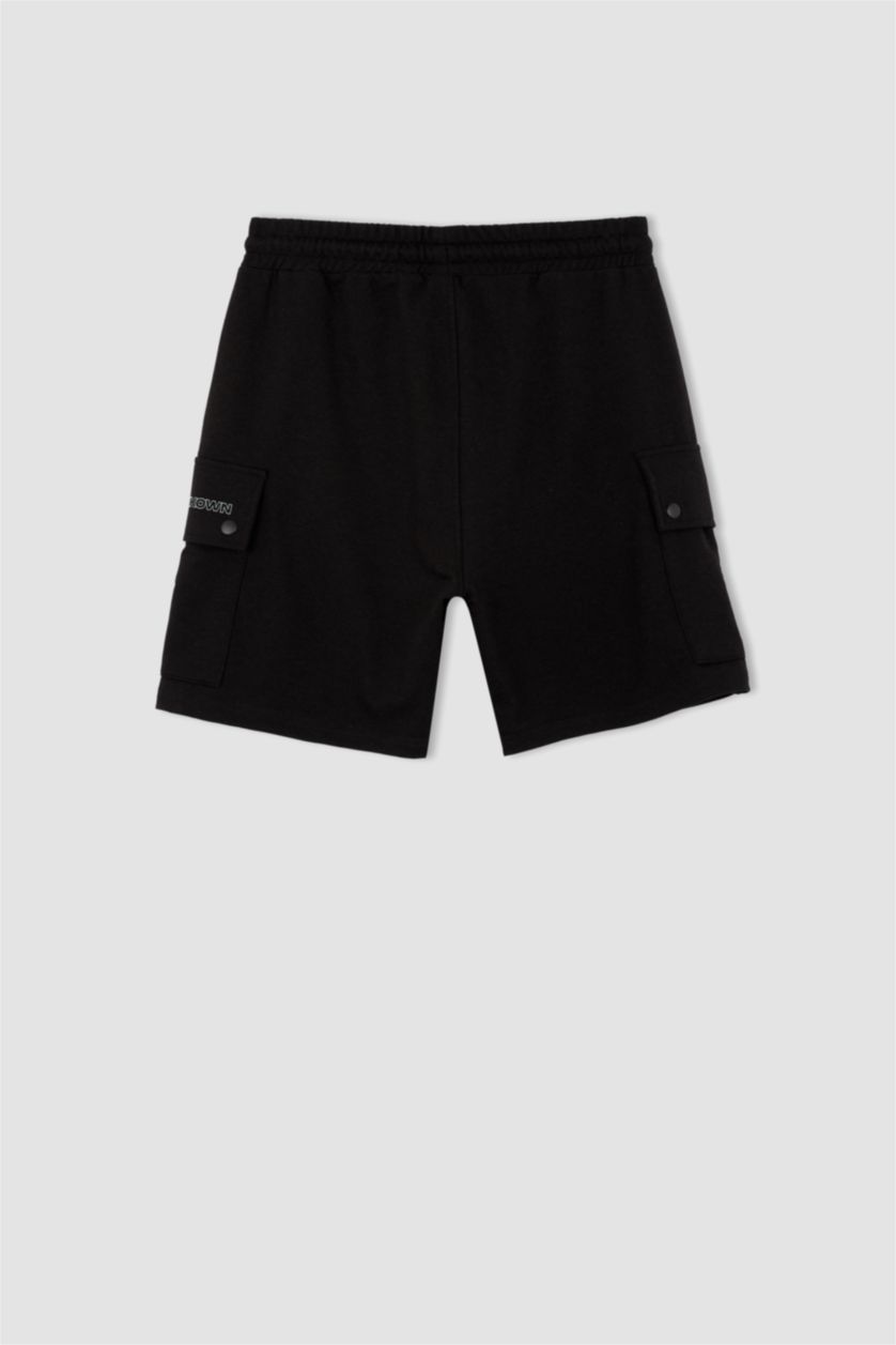 رجال أسود شورت كابري سليم فيت بساق ضيق