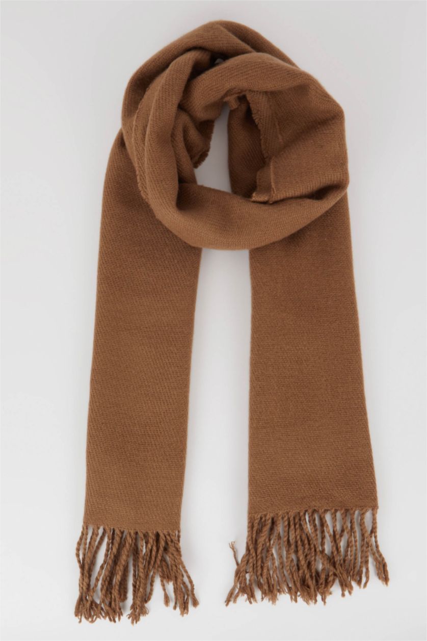 Erkek Bej Erkek Basic Püsküllü Atkı