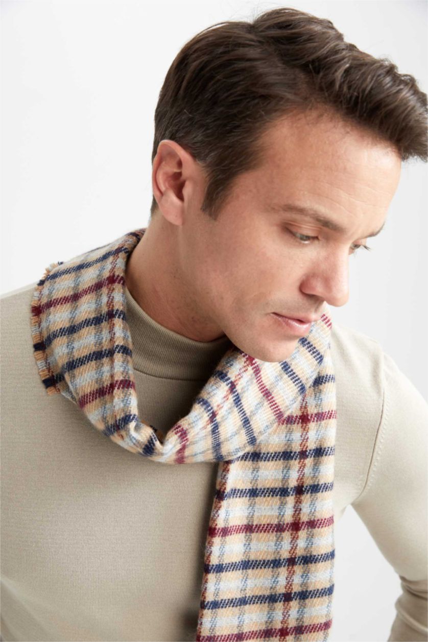 Erkek Karma Erkek Ekose Desenli Atkı