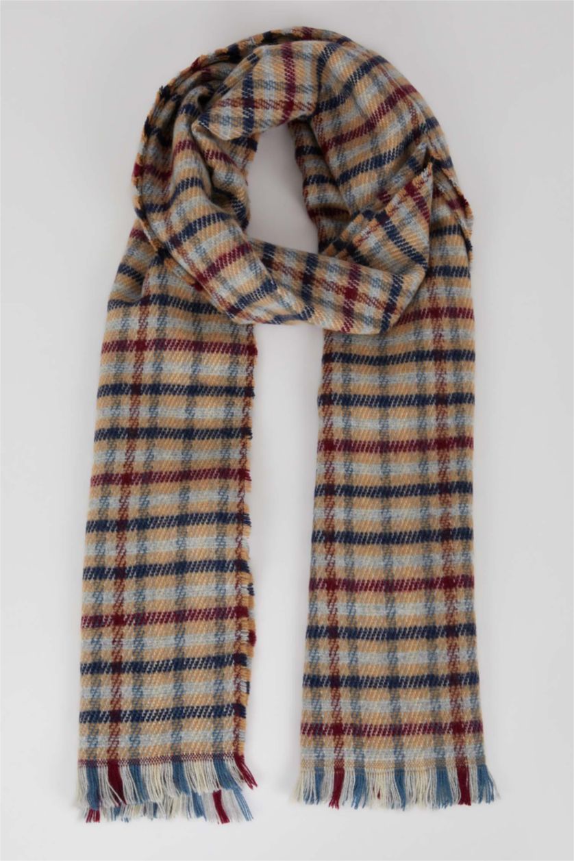 Erkek Karma Erkek Ekose Desenli Atkı