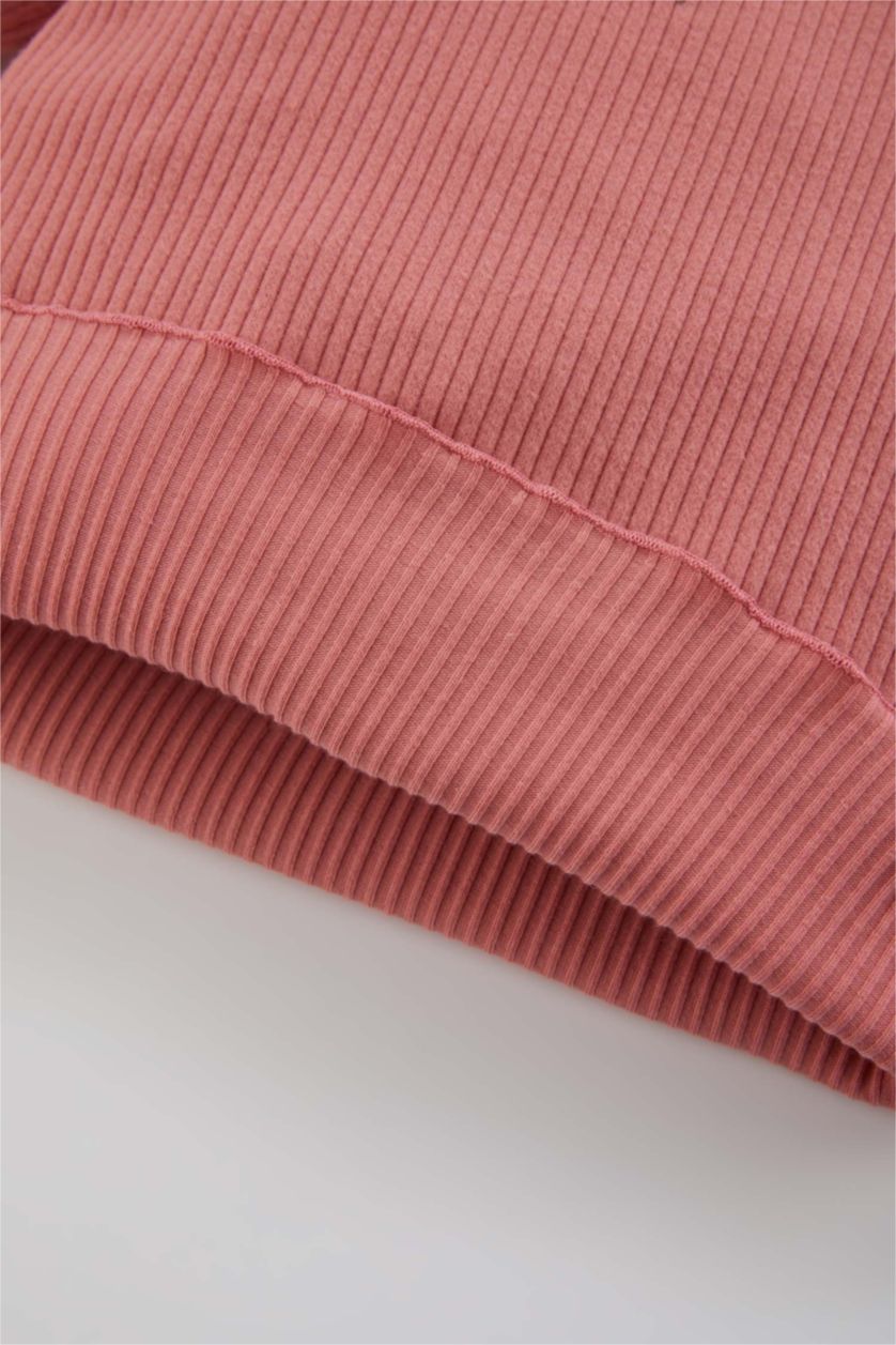 BABY GIRL Light Rose Girl Floral Ribbed T-Shirt Leggings 2 Piece Set