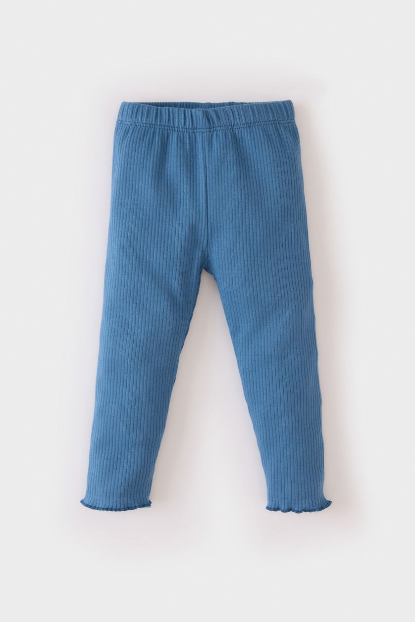 BABY GIRL Blue Baby Girl Floral Ribbed T-Shirt Bottom  2 Piece Set