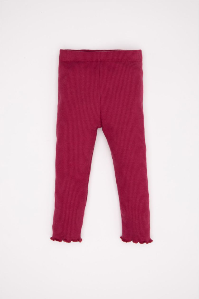 BABY GIRL Bordeaux Baby Girl Floral Ribbed Camisole T-Shirt Bottom 2 Piece Set